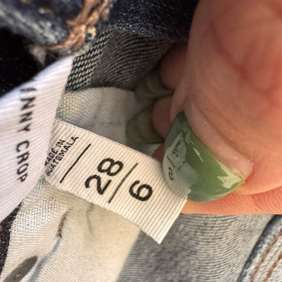 Loft Skinny Crop Jeans Womens Size 28/6 Mid Rise Dark Wash Denim - Picture 6 of 6